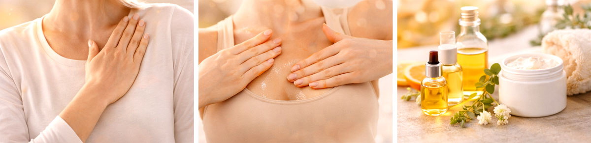 Routine naturelle de soins pour raffermir la poitrine après perte de poids